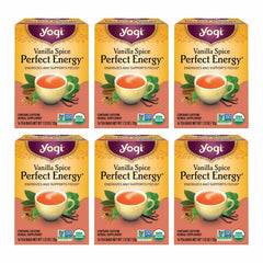 Yogi front packaging showing vanilla spice blend and benefits