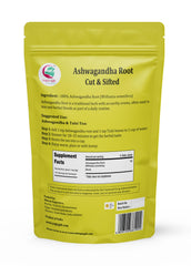 YOGI’S GIFT close-up of chopped ashwagandha root texture, easy-to-steep particle size benefit
