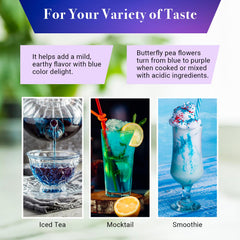 YOGI’S GIFT lemon added to blue tea demonstrating color change visual effect