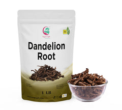 yogis gift front package showing 1 lb whole dandelion roots and clear labeling for pantry storage benefit