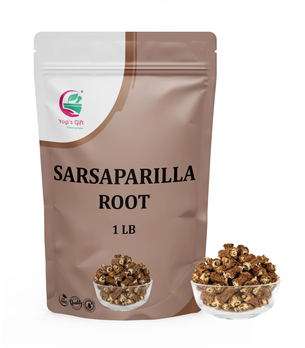 YOGI’S GIFT front packaging of sarsaparilla root showing product label and weight
