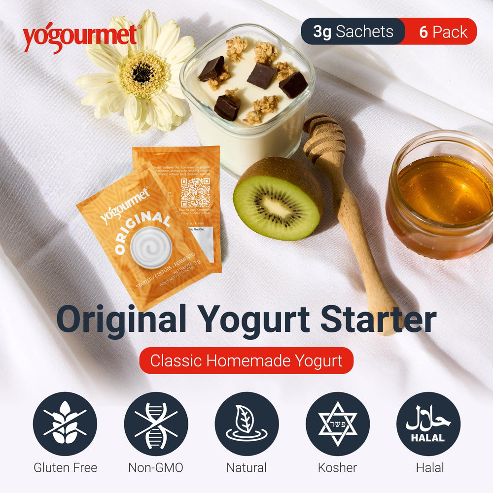 Yogourmet sachet close-up highlighting easy single-use convenience
