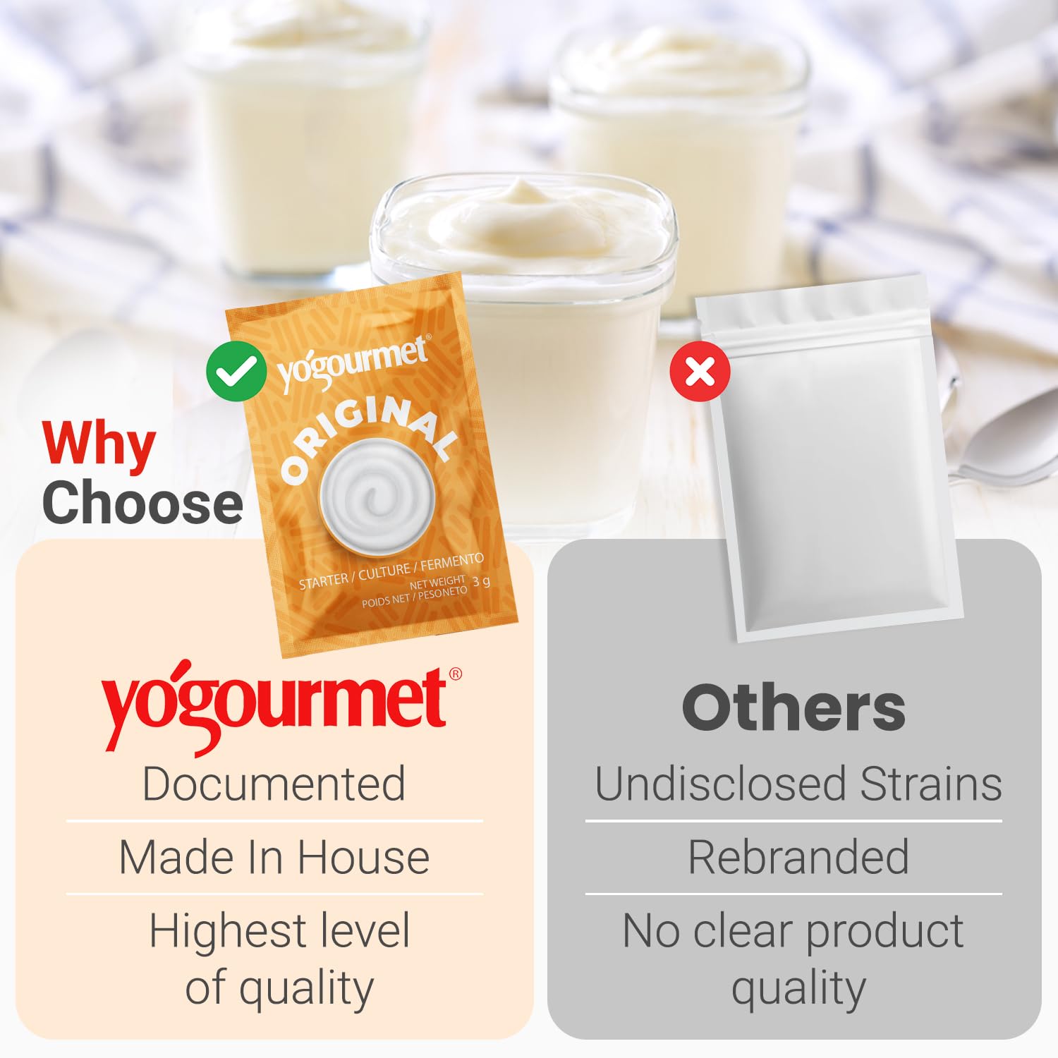 Yogourmet homemade yogurt in glass jar showing creamy result