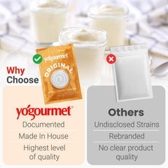 Yogourmet homemade yogurt in glass jar showing creamy result