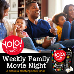 YOLO fluffy popped popcorn in bowl showing large pieces and fewer hulls