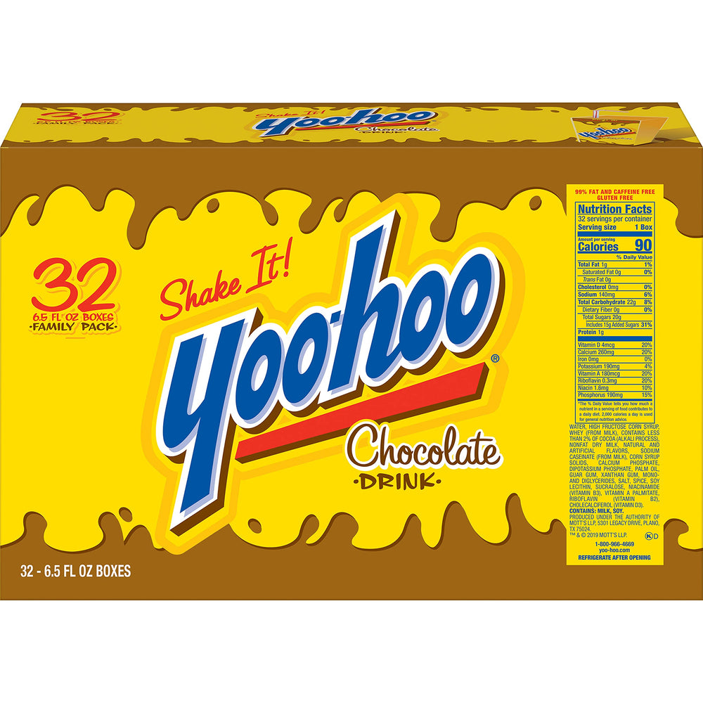 Yoo-Hoo nutrition label showing calcium and vitamin D information