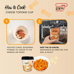 Yopokki melted cheese topping over rice cakes adding creamy richness