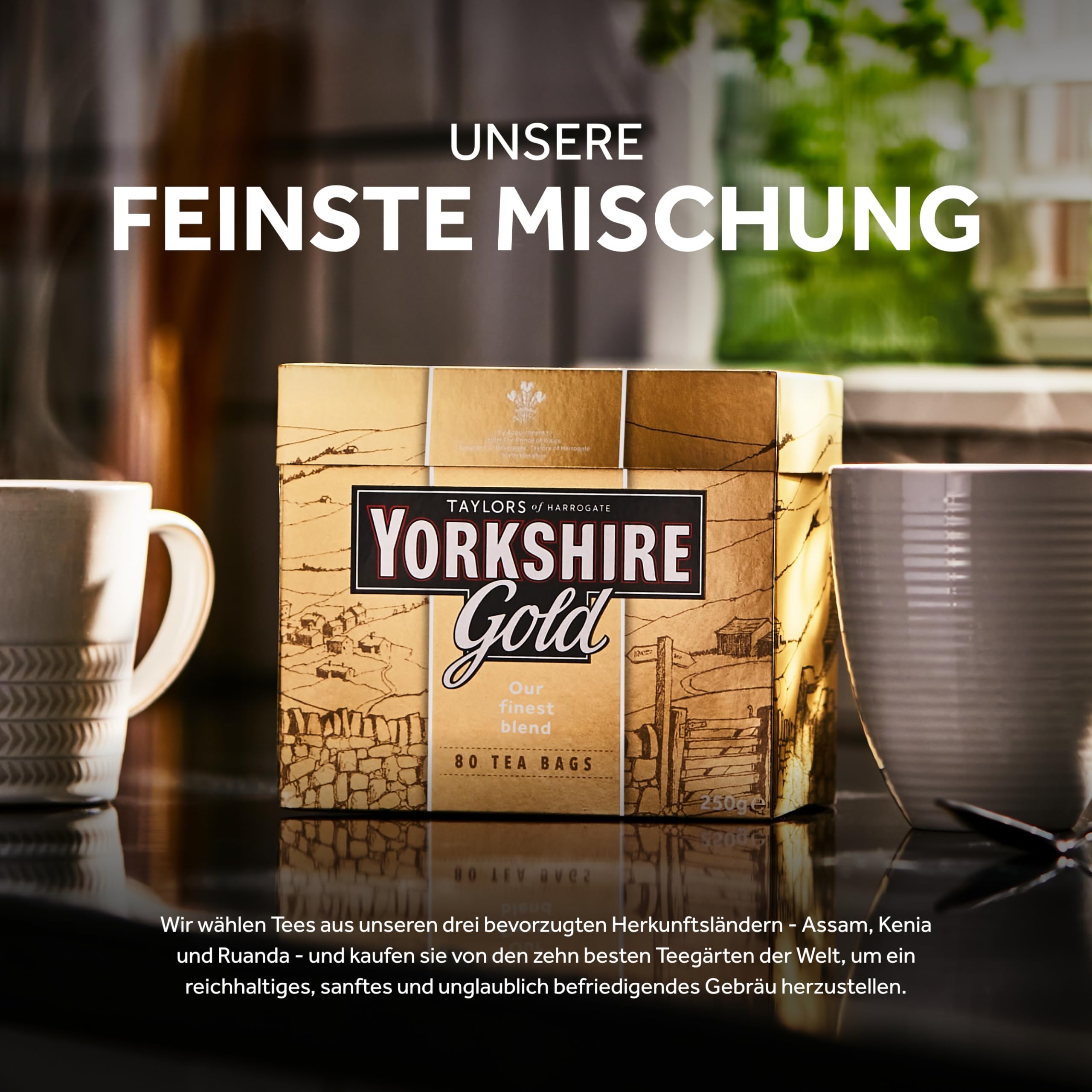 Yorkshire Tea Gold label and certifications showing ethical sourcing