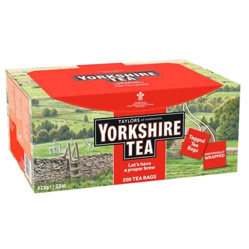 Yorkshire Tea individually wrapped tea bag displayed to show freshness and portability