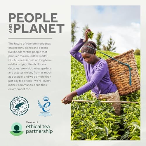 Yorkshire Tea label with certifications showing ethical sourcing and sustainability benefit