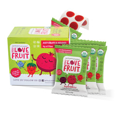 YOU LOVE FRUIT front packaging showing organic 12-pack and benefits