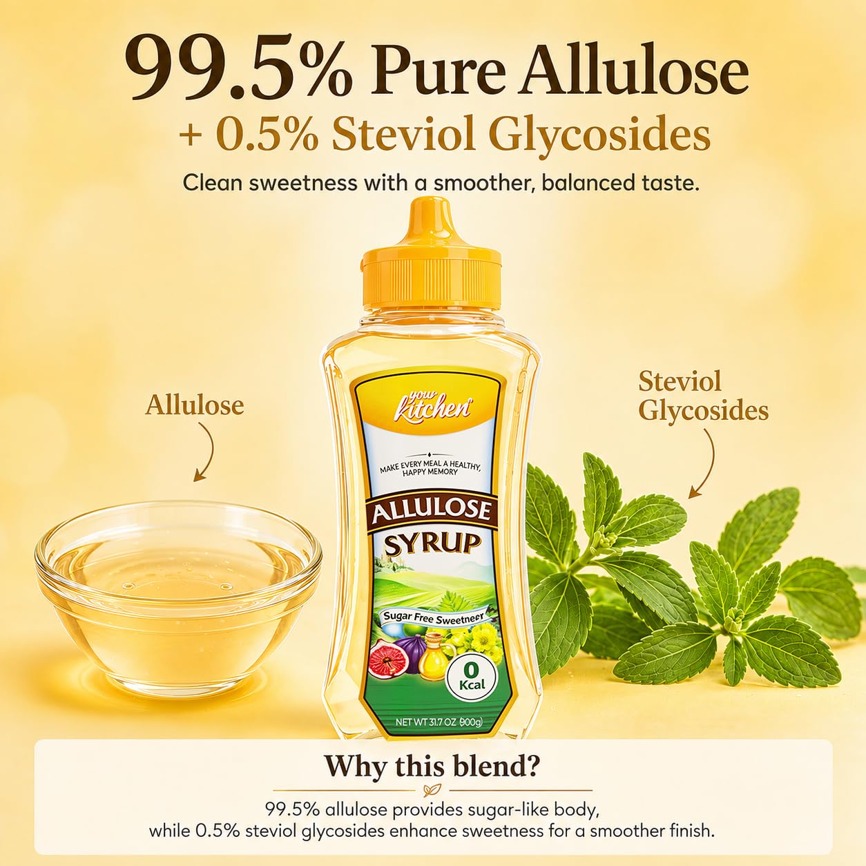 Your Kitchen syrup used in baked goods showing moist crumb and sugar-free baking benefit