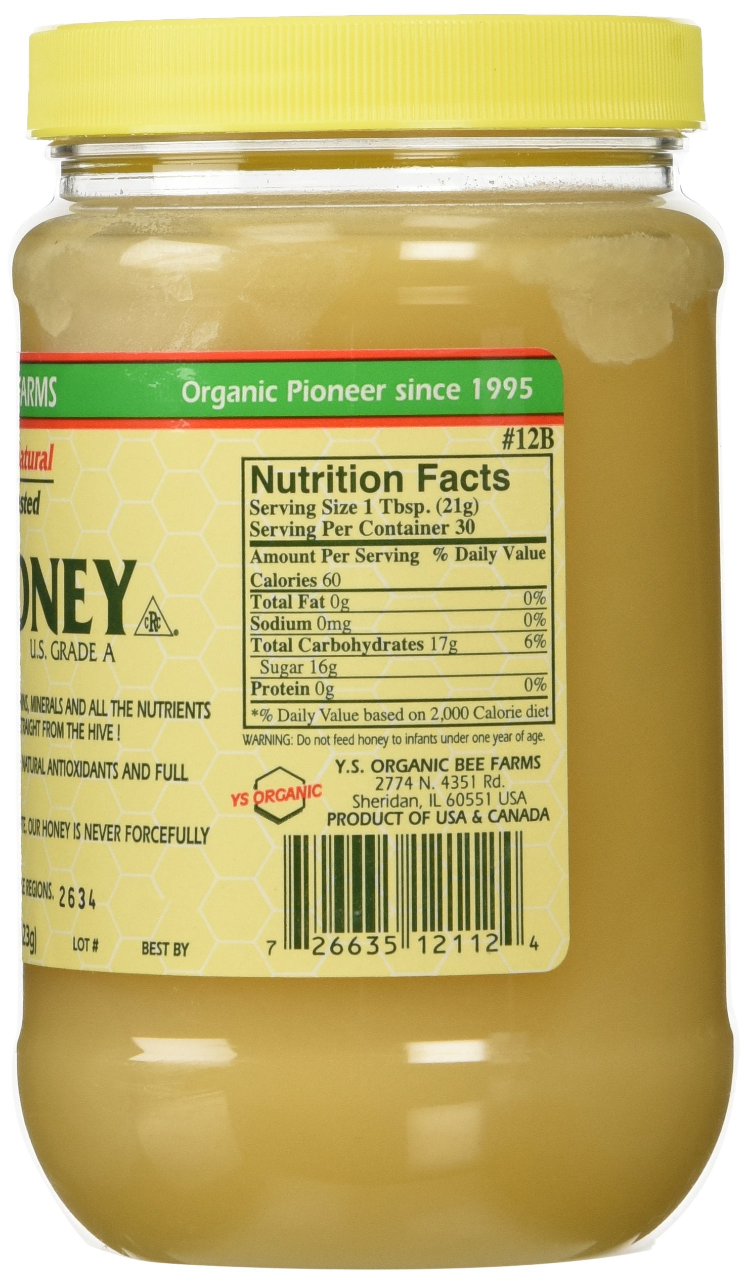 YS Royal Jelly close-up of raw honey texture and crystals, illustrating natural quality