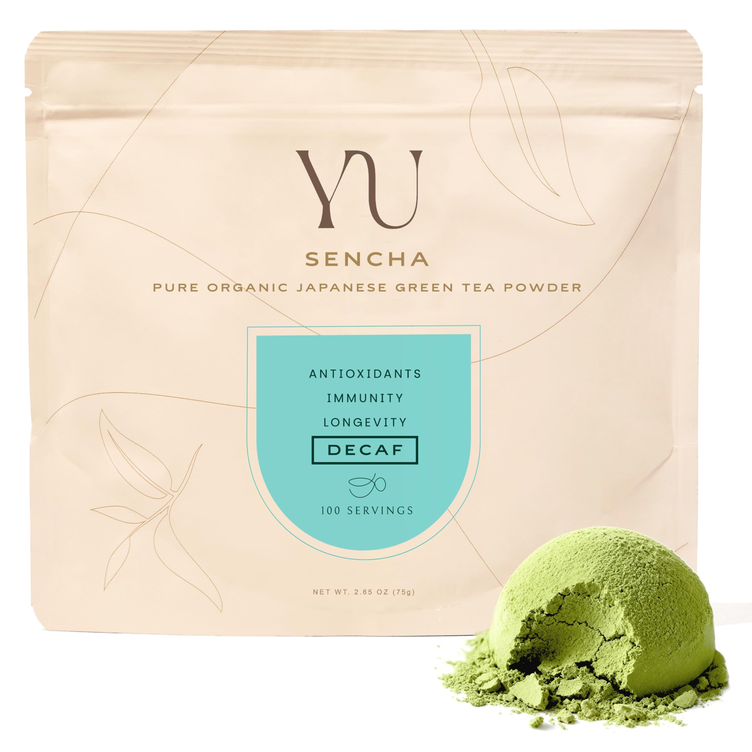 Yu front pouch showing label and resealable closure for freshness
