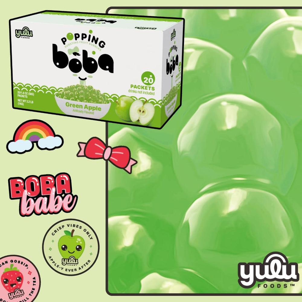 YULU FOODS pearls topping frozen yogurt in lifestyle shot for party-ready appeal