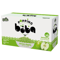 YULU FOODS front packaging showing green apple popping boba and convenience