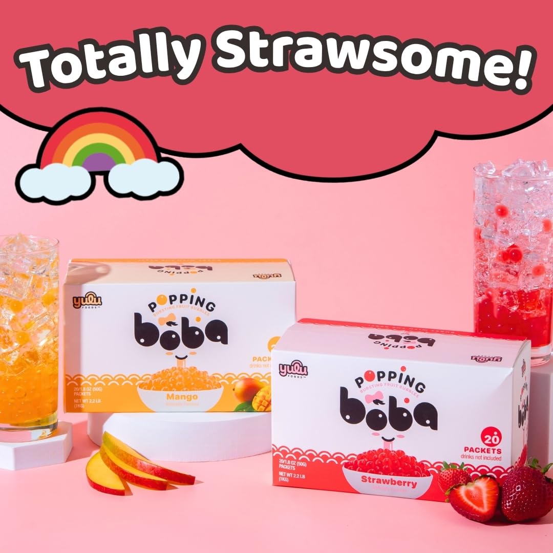 YULU FOODS popping boba used at party table adding colorful garnish and fun