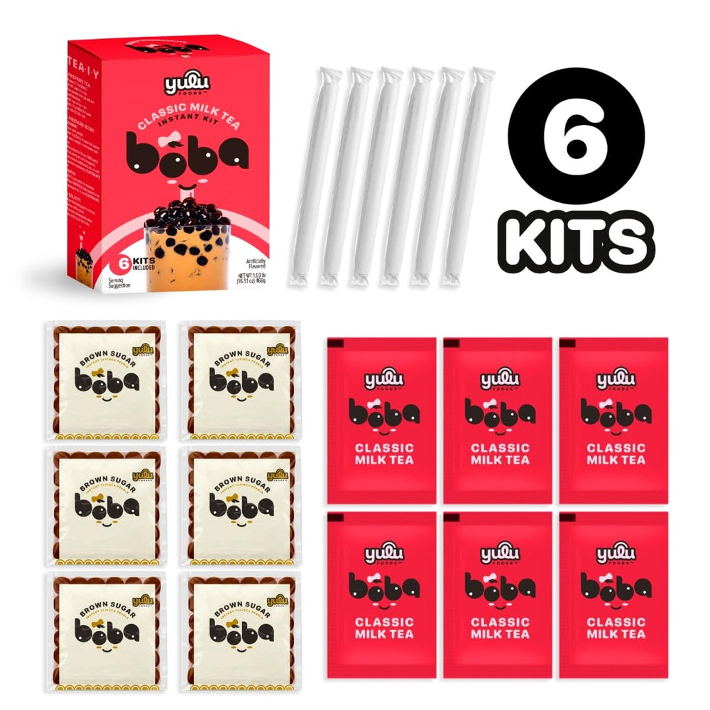 YULU FOODS extra-wide paper straws and kit contents displayed for easy single-serve assembly