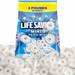 Yum-a-licious LifeSavrs front packaging showing 2 lb bulk convenience and freshness