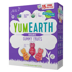YumEarth front pack showing box design and organic benefits