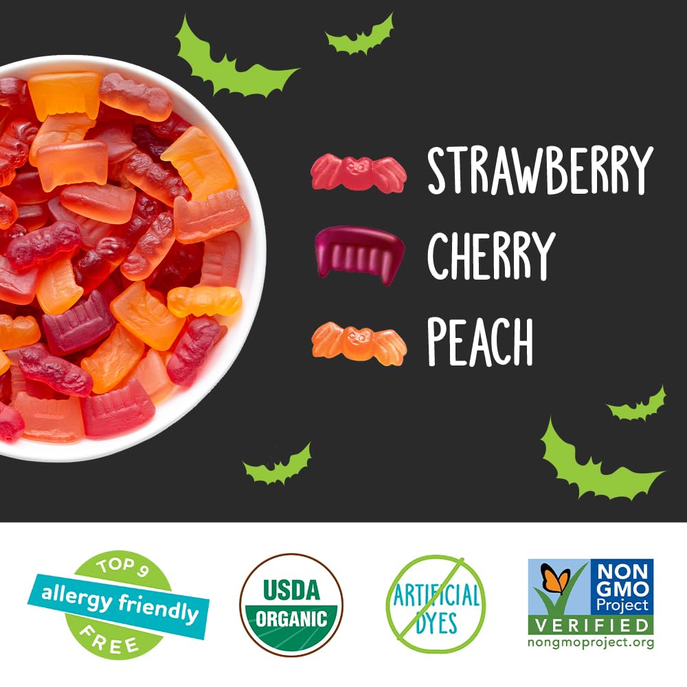 YumEarth gummy texture close-up showing soft fruit-like chew appeal
