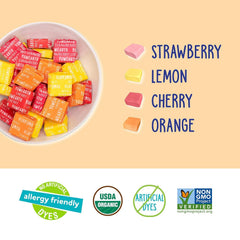 YumEarth individually wrapped chewys displayed for hygienic single servings