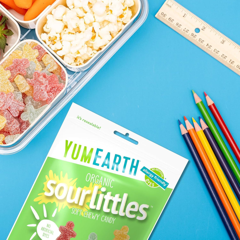 YumEarth ingredients label highlighting organic and Non-GMO certification
