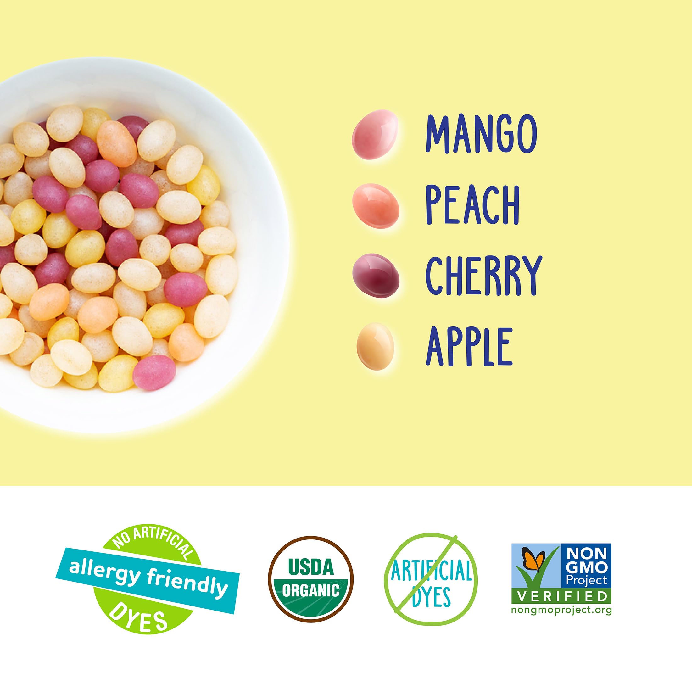 Close-up of YumEarth jelly beans texture and natural colors, highlights natural ingredients