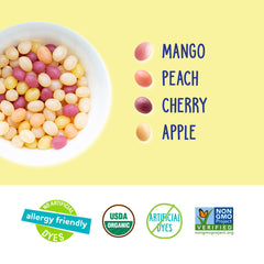 Close-up of YumEarth jelly beans texture and natural colors, highlights natural ingredients