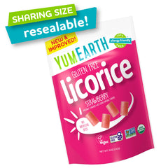 Close-up of YumEarth resealable zipper highlighting freshness and convenience