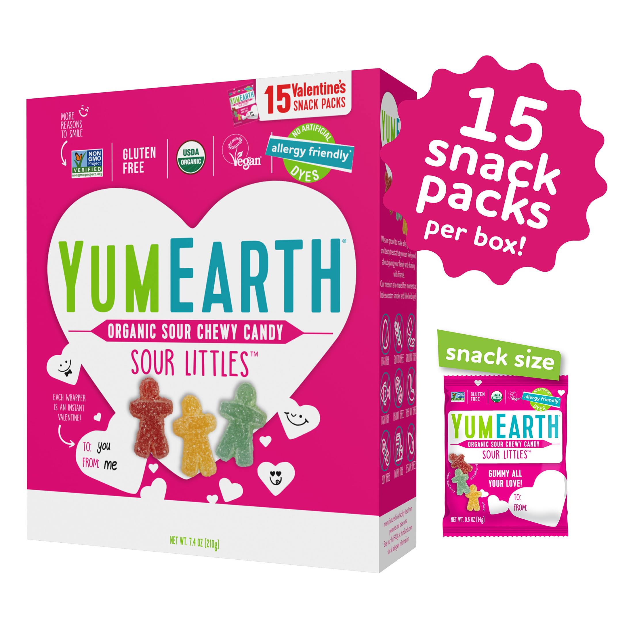 YumEarth candy displayed as party favors for classroom events