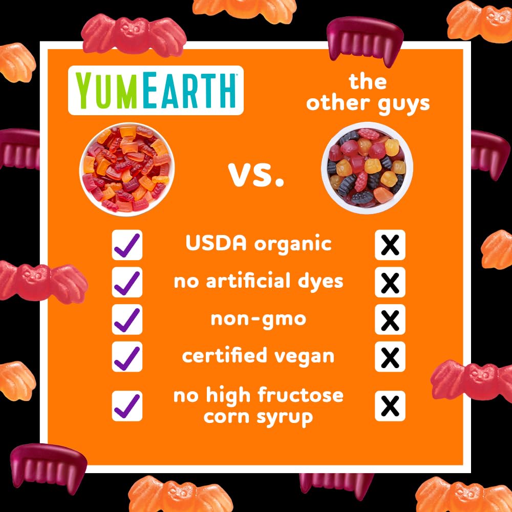 YumEarth pouch in hand demonstrating compact size and grab-and-go use