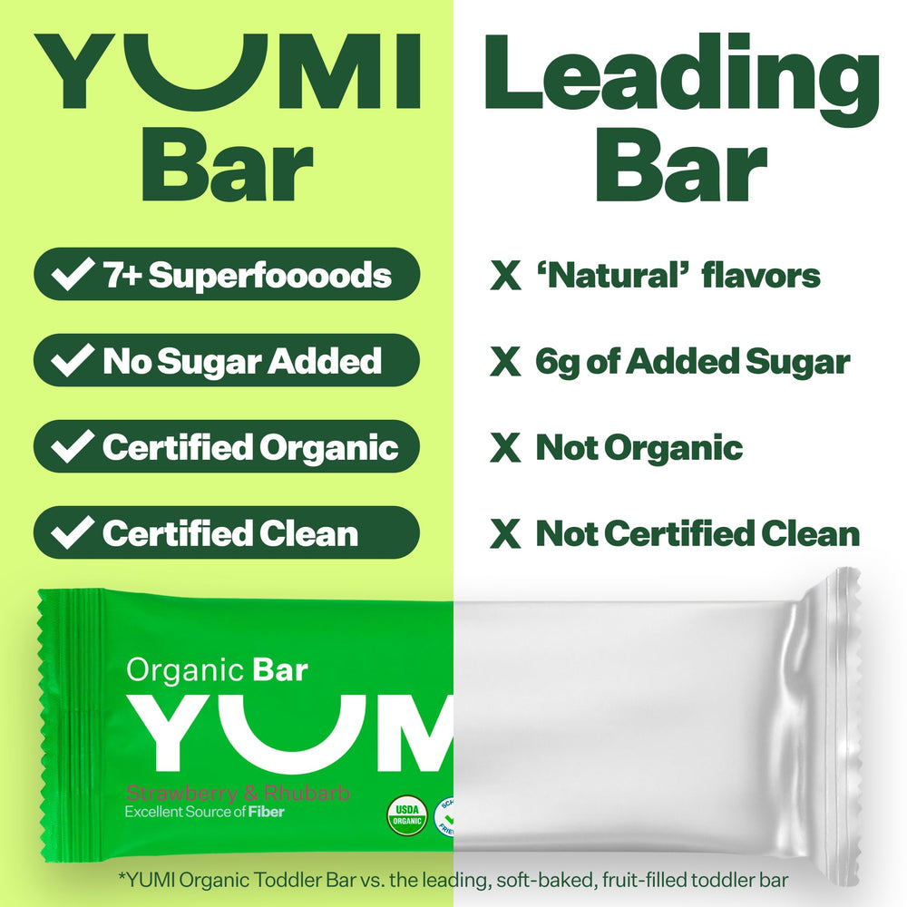 Cross-section of YUMI bar showing soft texture and visible fruit pieces for appeal