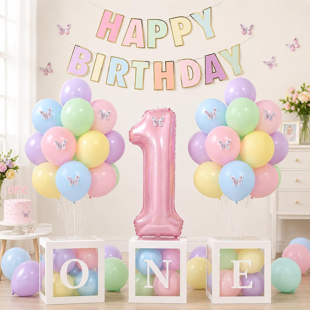 Yumiche 40 inch pink number 1 balloon front view, creates standout focal point