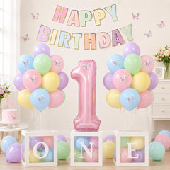 Yumiche 40 inch pink number 1 balloon front view, creates standout focal point