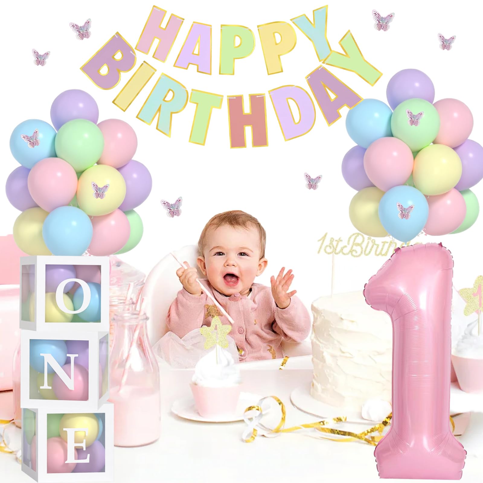 Yumiche multi-color pastel latex balloons spread, soft palette for styling