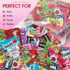 Yumkit assorted candies spread out to show variety and easy selection