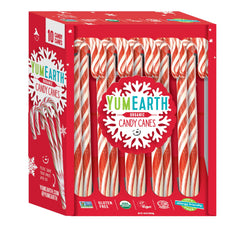 YumEarth front packaging showing 10 count canes and organic claim