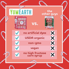 YumEarth candy cane stirring hot cocoa adding minty flavor