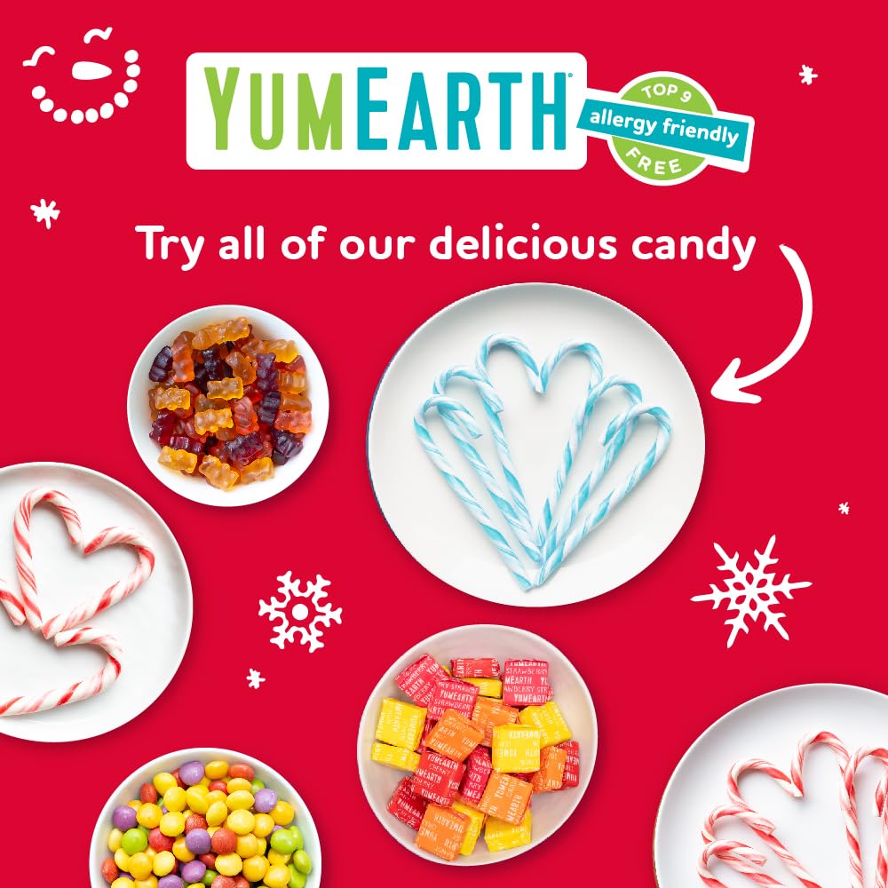 YumEarth ingredient label emphasizing organic and non-GMO benefits