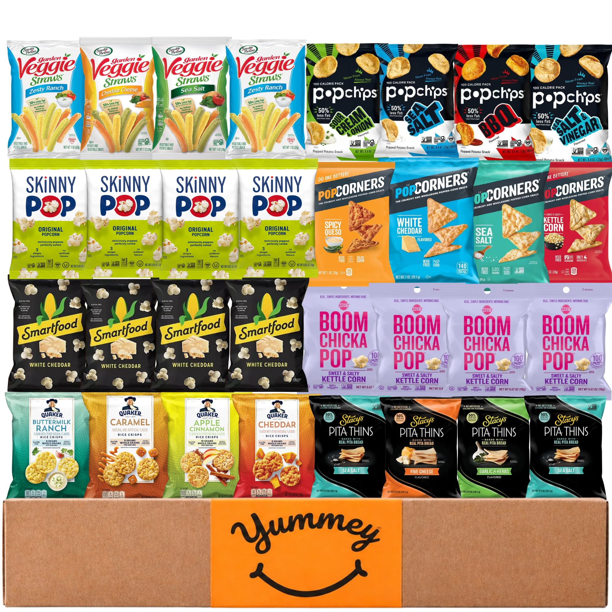 Yummey front packaging showing 32-count box and easy storage benefit