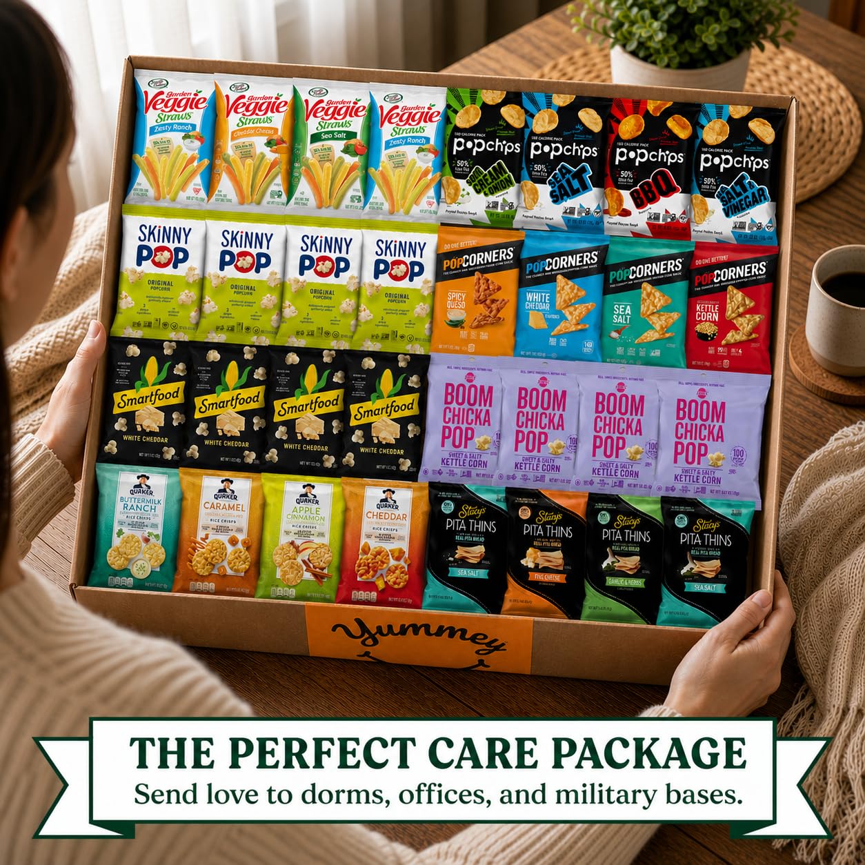 Yummey snack box inside a backpack for convenient on-the-go snacking