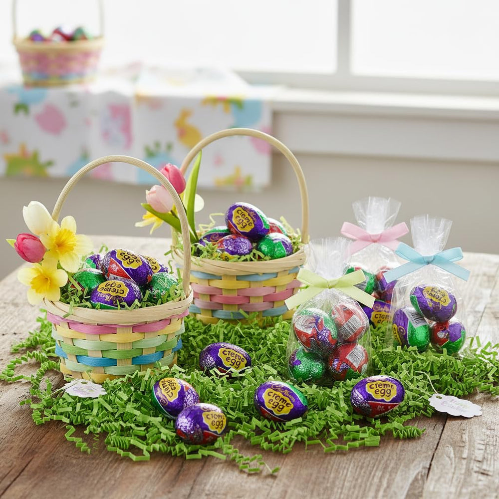 Yummy Chew closeup of individual foil-wrapped eggs, emphasizes freshness and easy sharing