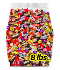 Yummy Chew front box showing bulk 8 lb packaging and variety benefits
