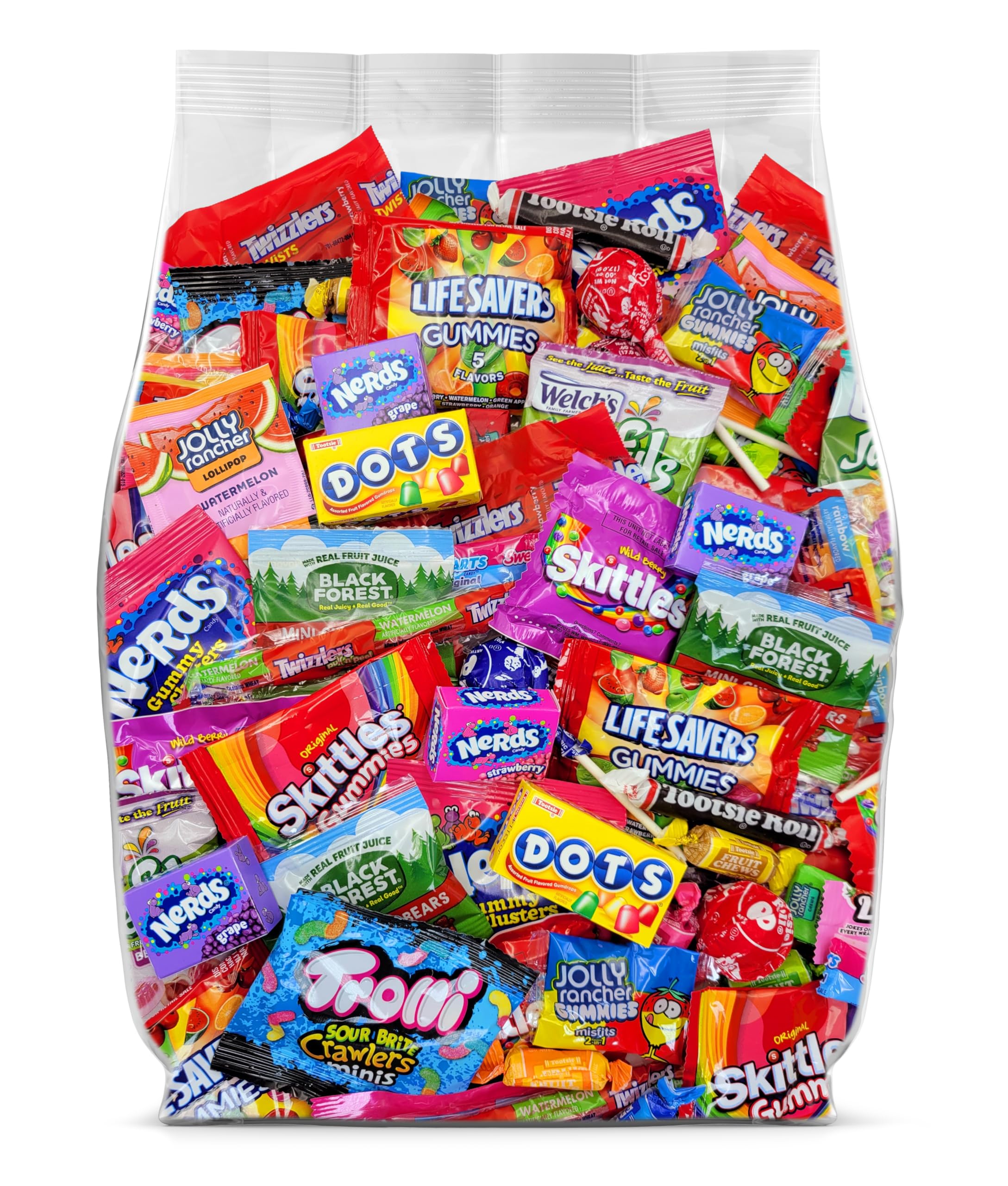 Yummy Chew front of bag showing colorful bulk candy and weight for event planning