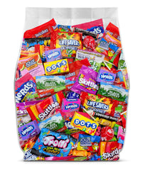 Yummy Chew front of bag showing colorful bulk candy and weight for event planning