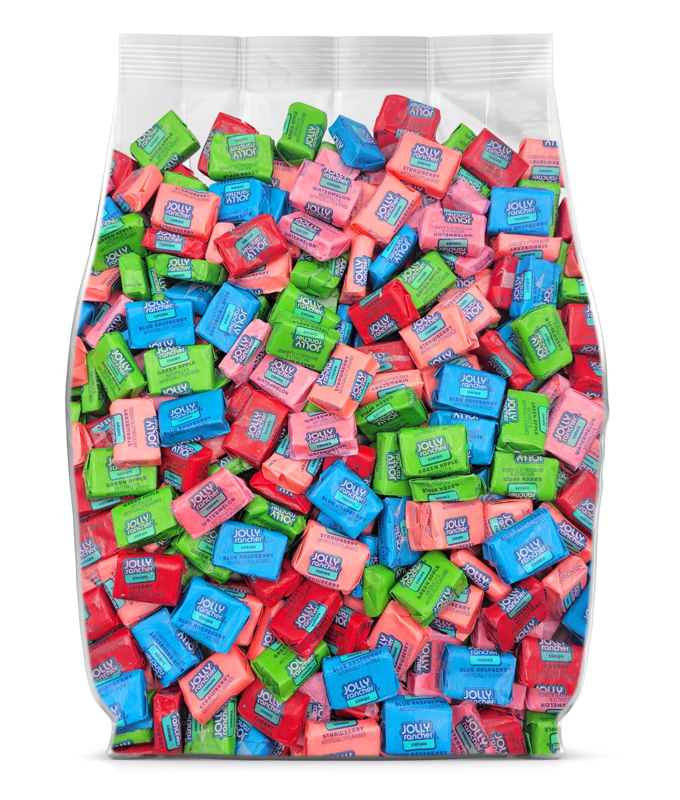 Yummy Chew JollyRancher front packaging showing 95-count bulk box and branding benefits