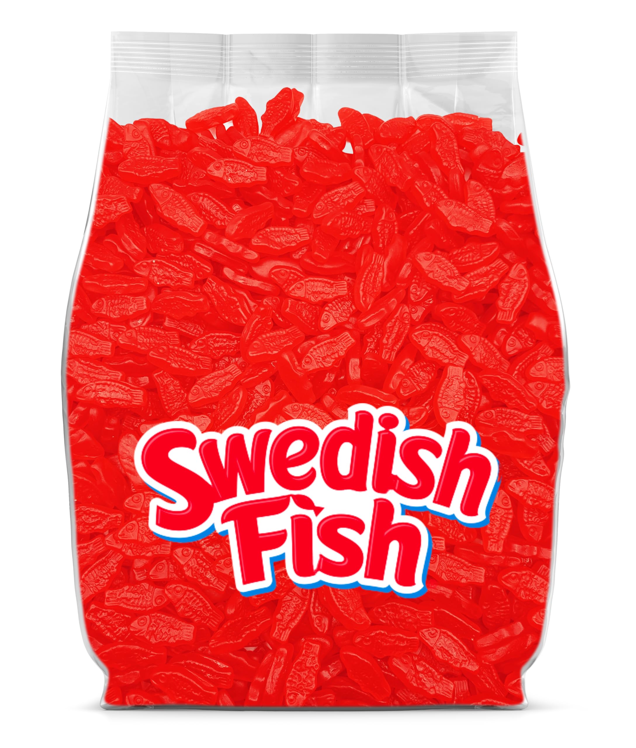 Yummy Chew front bag of mini SwedishFish showing packaging and brand appeal