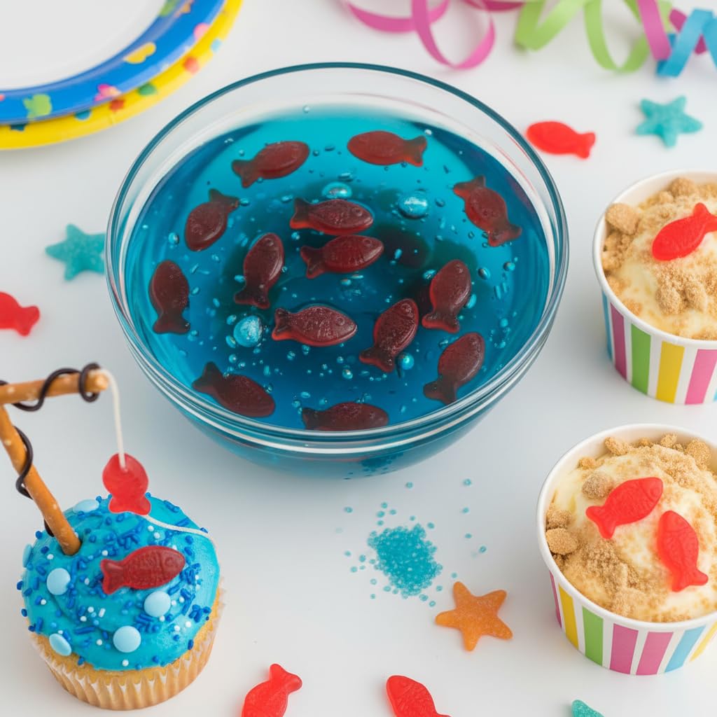 Yummy Chew metal scoop with mini SwedishFish for hygienic serving