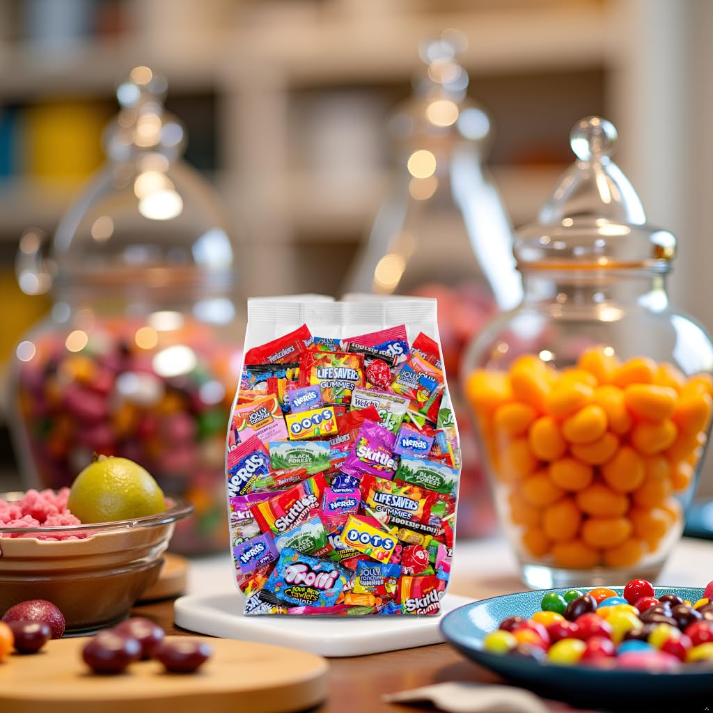 Yummy Chew party table display with candy bowls to enhance event décor